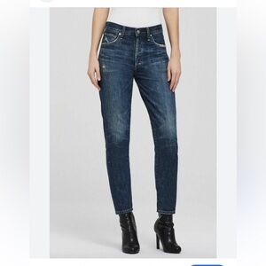 Citizens Of Humanity Liya High Rise Classic Fit Crop Blue Jeans